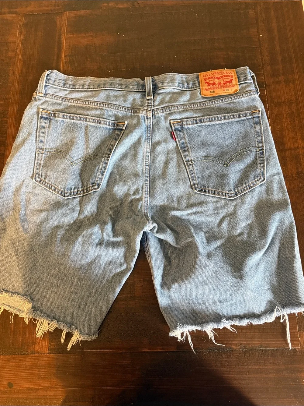 Levi's Light Blue Distressed Denim Cutoff Shorts